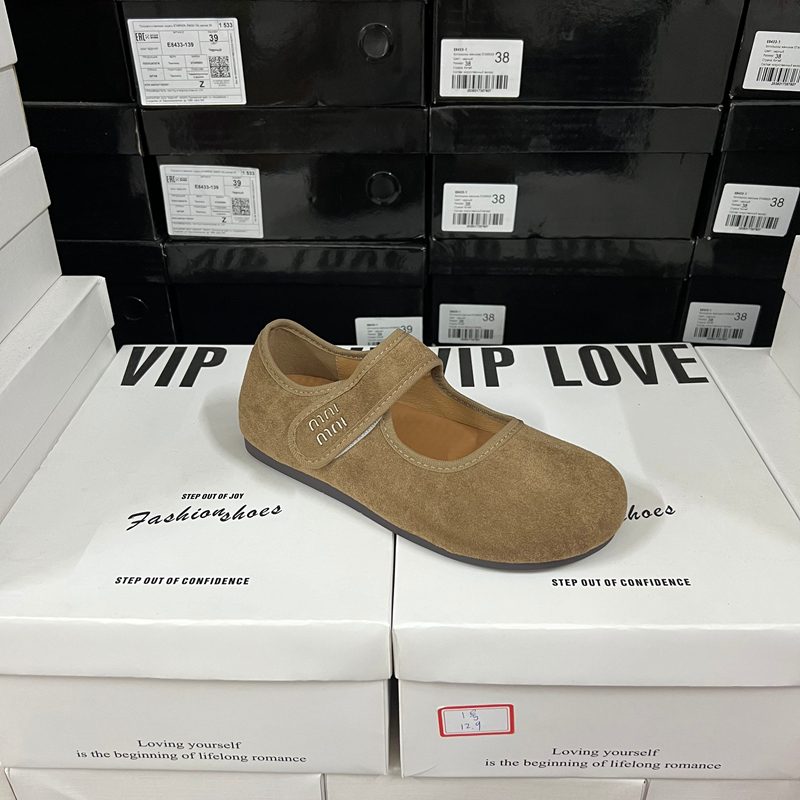 巨软~复古绒面勃肯鞋女玛丽珍鞋平底丑萌一字魔术贴单鞋