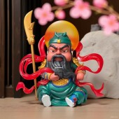 泉州关公关帝庙关公摆件Q版 关公关二爷手办财神摆件桌面招财礼物