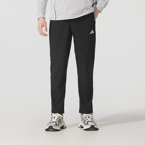 新款正品Adidas阿迪达斯简约LOGO百搭男梭织休闲运动长裤KC2877