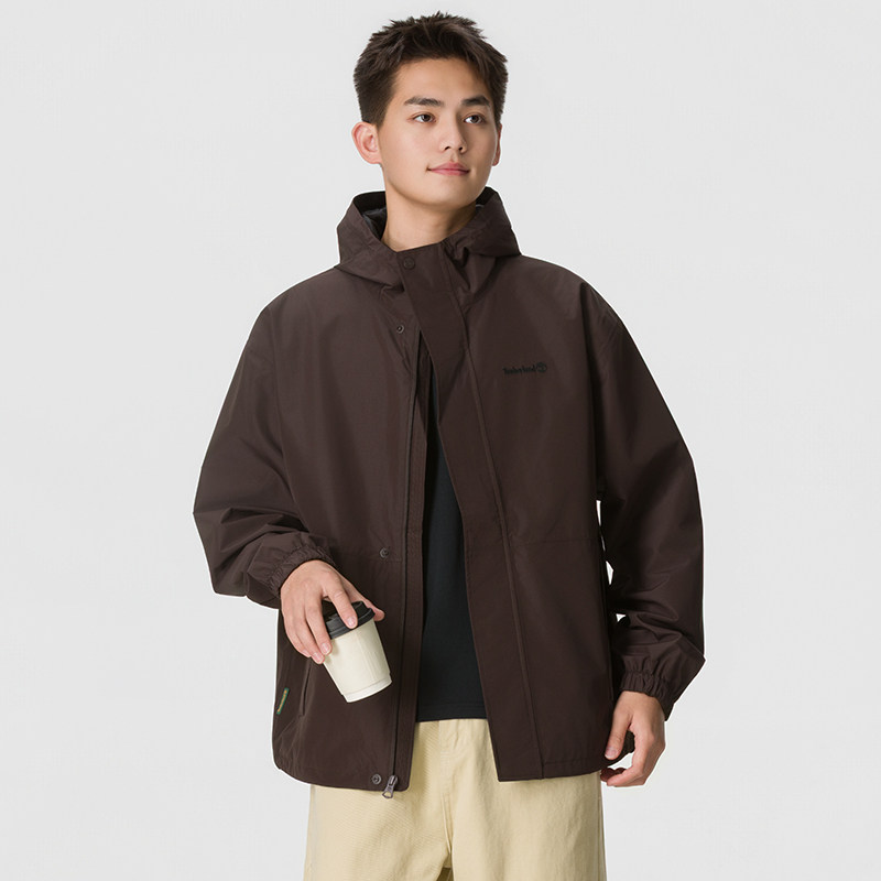正品Timberland添柏岚简约连帽男运动休闲单薄冲锋衣外套A2843C35