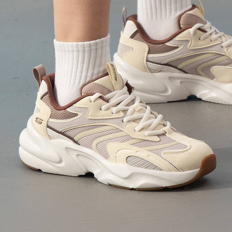 秋季新款正品Skechers斯凯奇简约百搭拼接女低帮运动休闲鞋117369