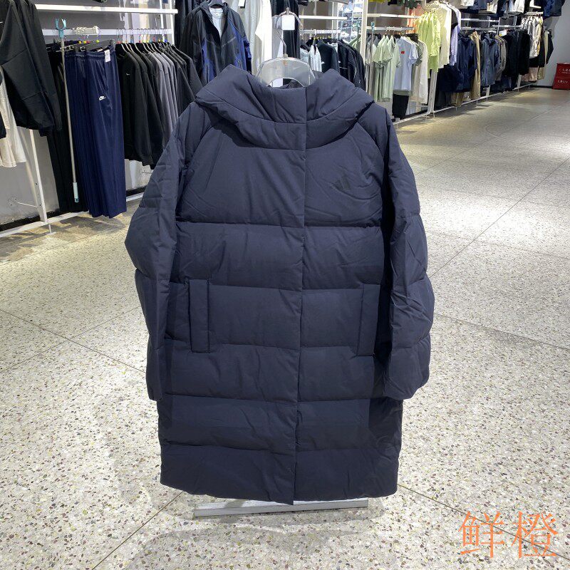 阿迪达斯连帽长款男女羽绒服