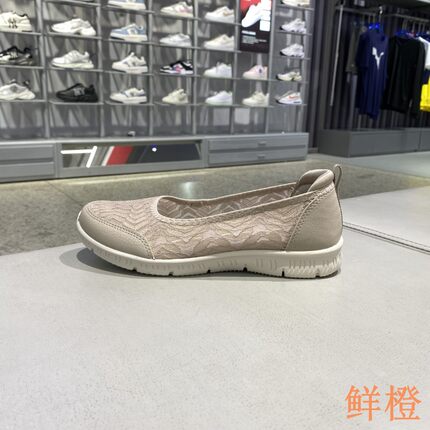 夏季Skechers斯凯奇女新款轻便蕾丝舒适透气一脚蹬休闲鞋100686