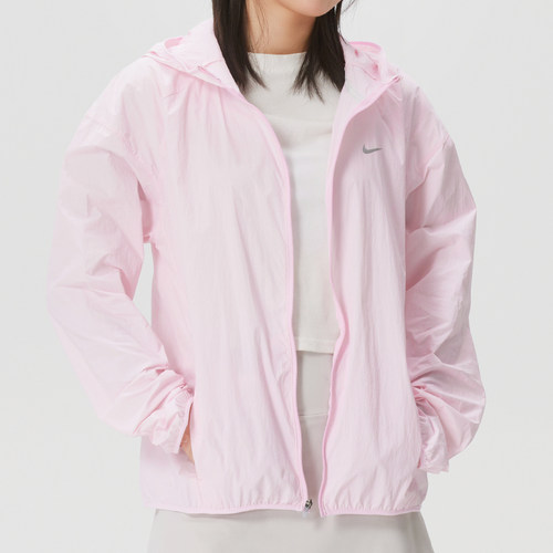 正品NIKE耐克简约百搭女轻薄运动休闲连帽梭织夹克外套IH7974-663