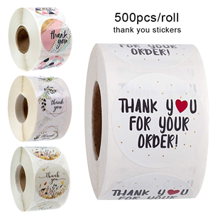 Handmade Sta You Stickers Thank Sticker 500pcs Circle roll