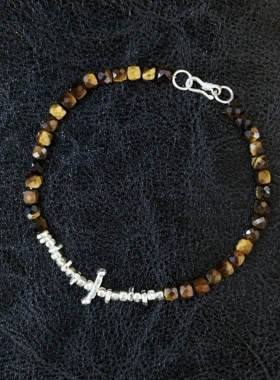 CHERIENIU 原创虎眼石s925银手链小众设计男女高级感礼物