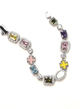 彩色夏季宝石男女手链