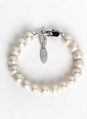 CHERIENIU 天然微瑕珍珠手链手串高级感时尚复古美式男简约礼物