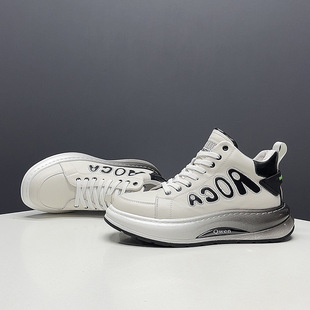 男士高帮鞋男百搭潮鞋时尚厚底老爹鞋男款潮牌运动休闲鞋子秋冬款