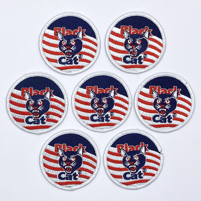 美国BlackCat黑猫烟花美式复古风纪念章刺绣章衣帽服包包布贴补丁