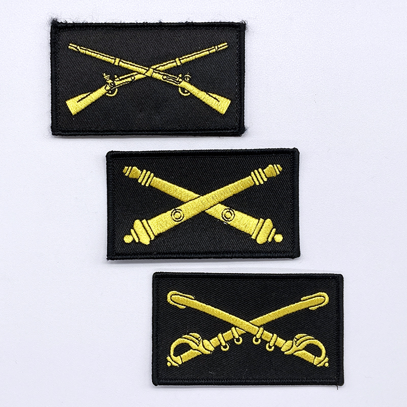 US ARMY美国陆军炮兵骑兵步兵战术刺绣章士气章魔术贴帽背包布贴