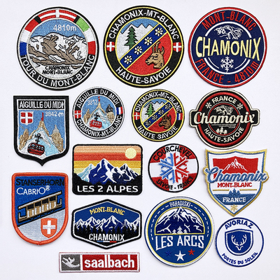 滑雪刺绣章徽章士气章