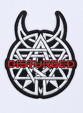 Disturbed骚动美国重金属摇滚乐队刺绣章徽章牛仔外套帽背包布贴