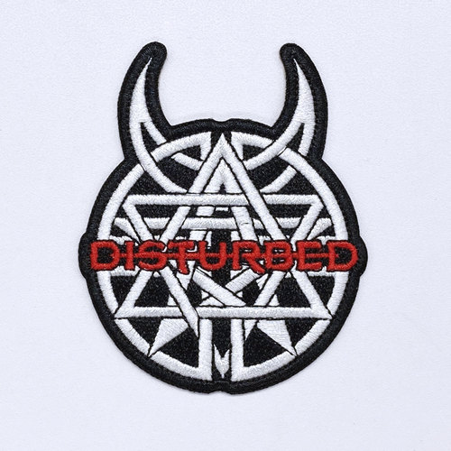 Disturbed骚动美国重金属摇滚乐队刺绣章徽章牛仔外套帽背包布贴
