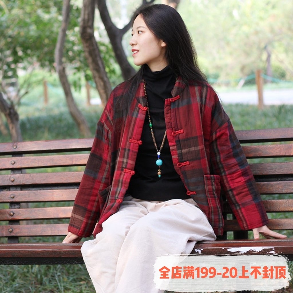 文艺童颜轻薄花色复古中国风棉服