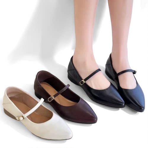 cohsel2026新款舒适不累脚尖头玛丽珍鞋女平底单鞋一脚蹬懒人鞋 - 封面