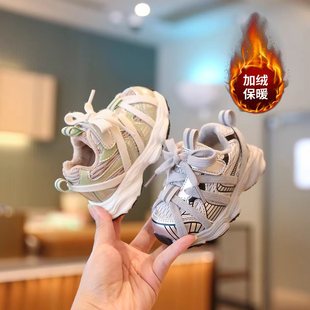 小步点女宝鞋子软底婴儿学步鞋冬季加绒保暖男宝宝棉鞋儿童运动靴