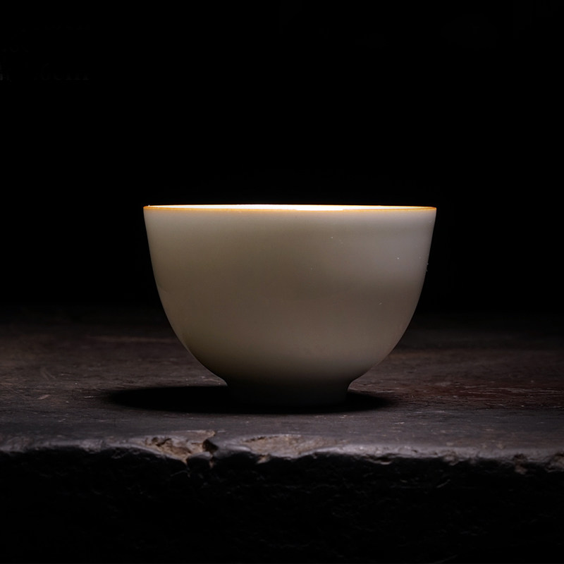 传统甜白釉 静心杯 薄胎 白瓷 功夫茶杯 品茗杯 景德镇 单色釉