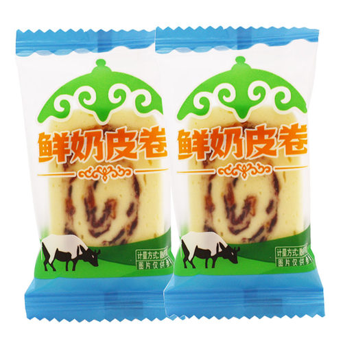 休闲零食鲜奶皮卷蔓越莓味糖果