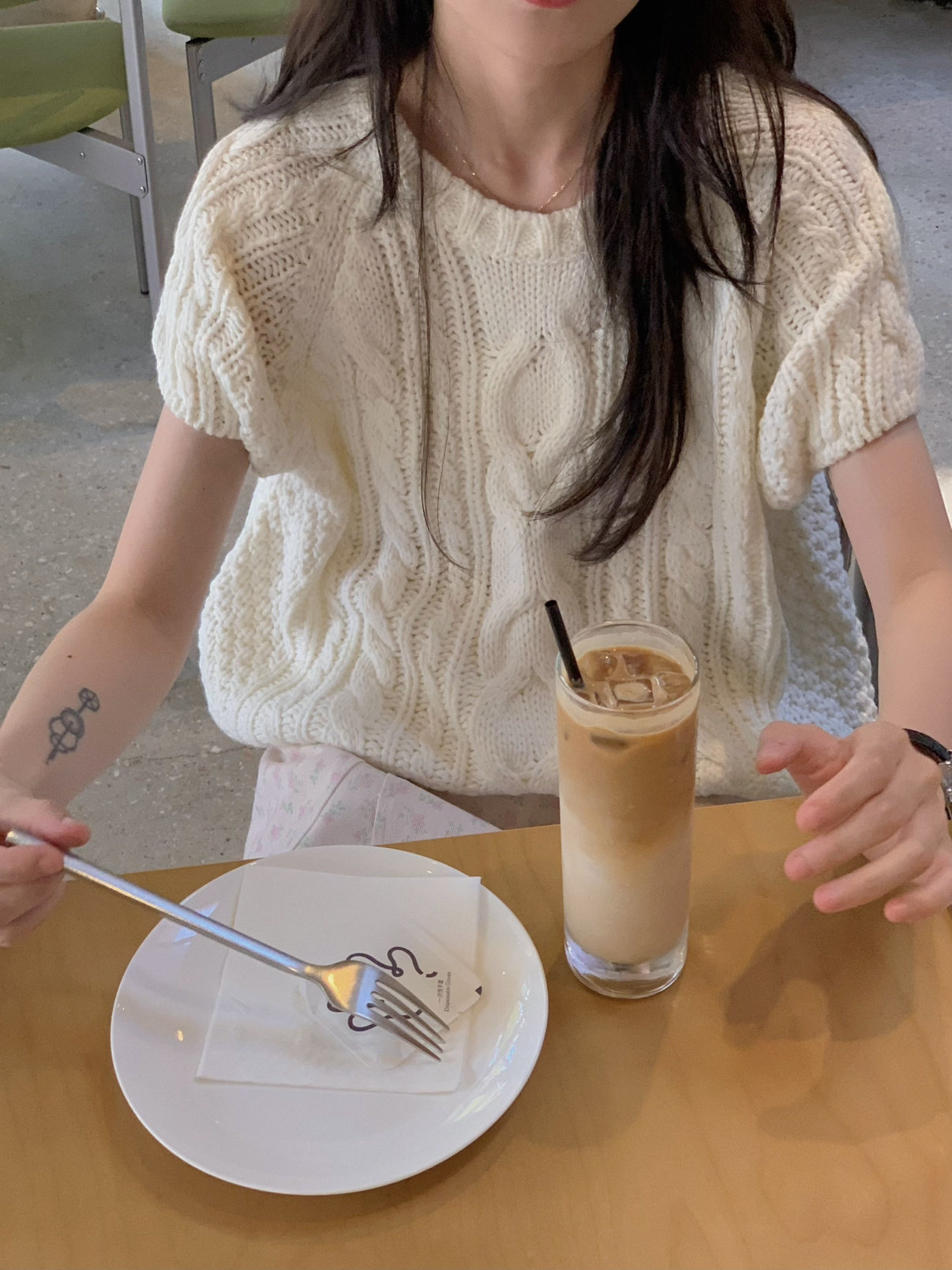 复古麻花短袖毛衣女2026新款毛衣