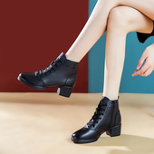 女软底广场舞靴子成人水兵跳舞鞋 真皮舞蹈靴女舞蹈鞋 春季 2026新款