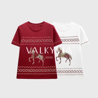 【Valkyvia/悠悠奢品】重工鸿运小马烫钻短袖T恤2026上衣#68861