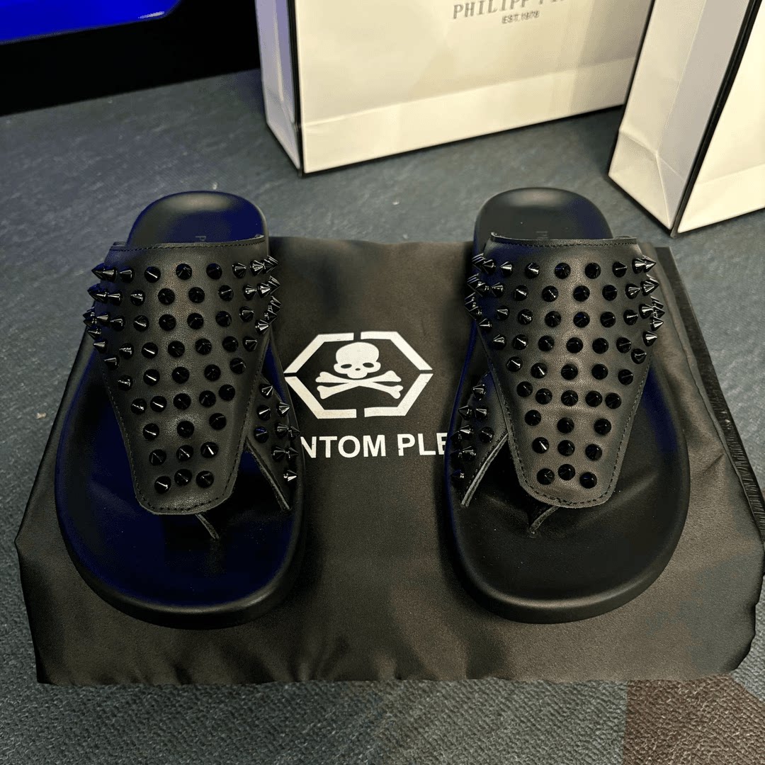 经典时尚男士百搭烫钻厚底轻奢四季拖鞋黑色潮鞋拖鞋人字拖防滑