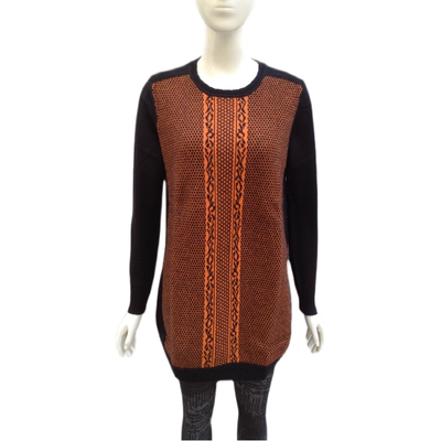 海尔曼斯圆领长袖纯山羊绒衫拼色