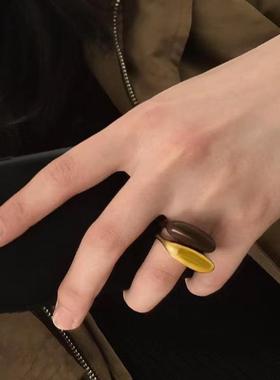 法式高级感金色简约戒指