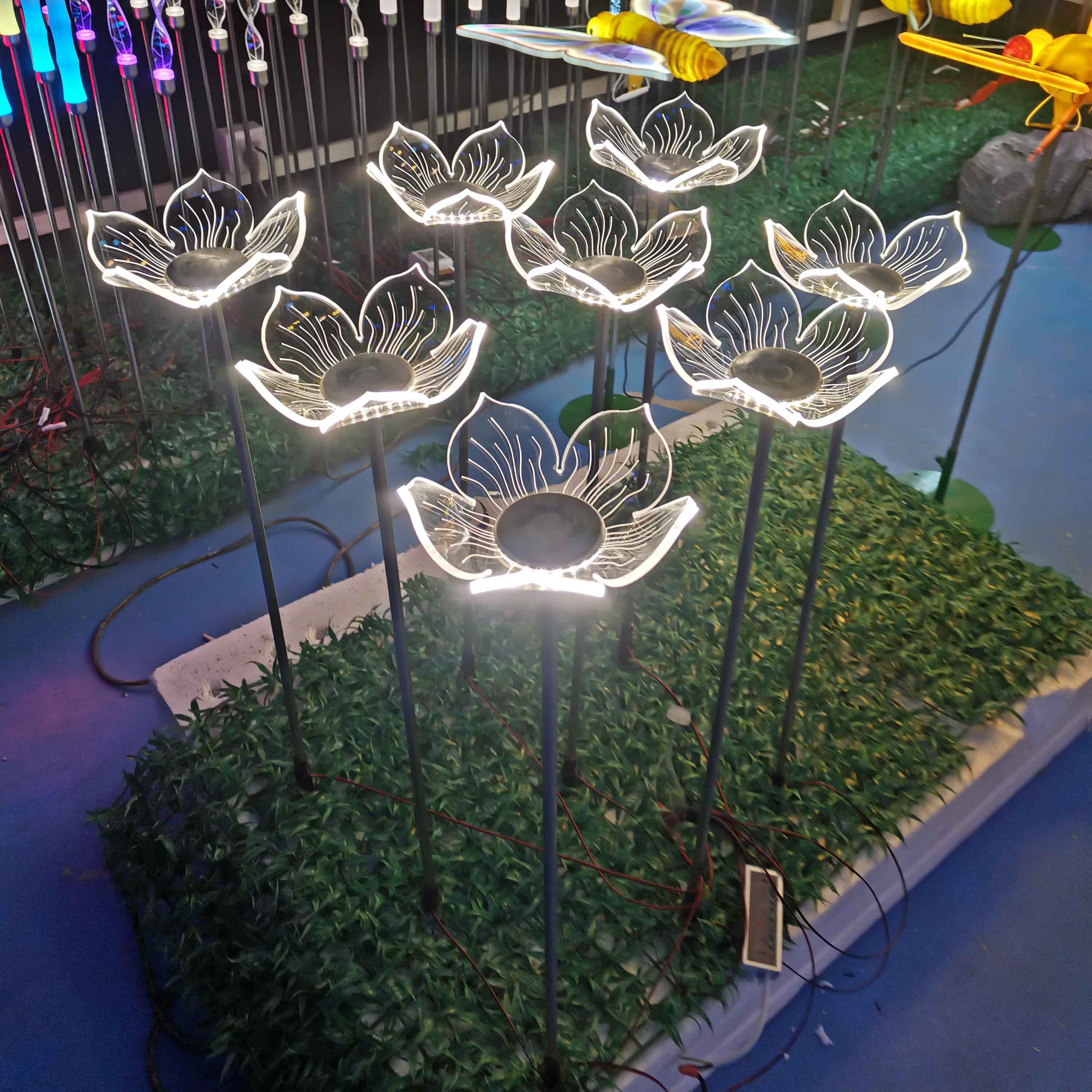 荷花插地灯户外防水景观小品灯公园广场亮化文旅美陈装饰莲花灯