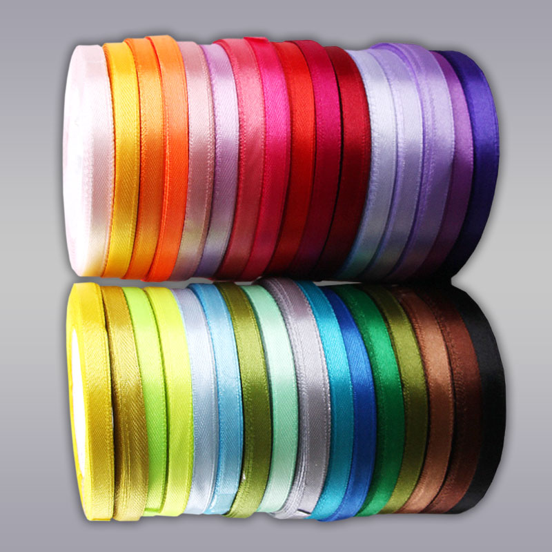 6mm宽缎带红织带布料绸带6毫米包装编发带细丝带头饰发饰金线彩带