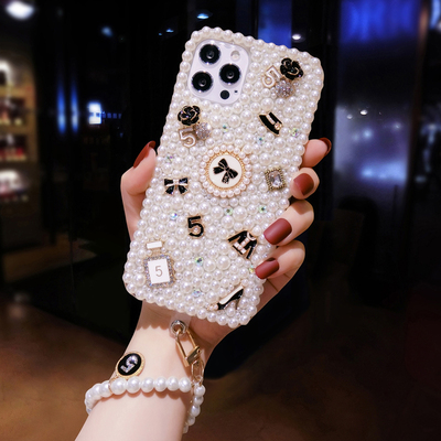 适用于mate40奢华满珍珠手机壳钻