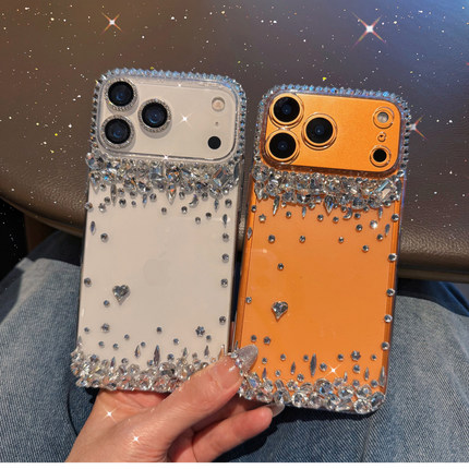 oppoReno15奢华带钻手机壳find X9ultra高档水晶reno14pro全包防摔女款X8S日韩闪耀13网红抖音x7新款12透明潮