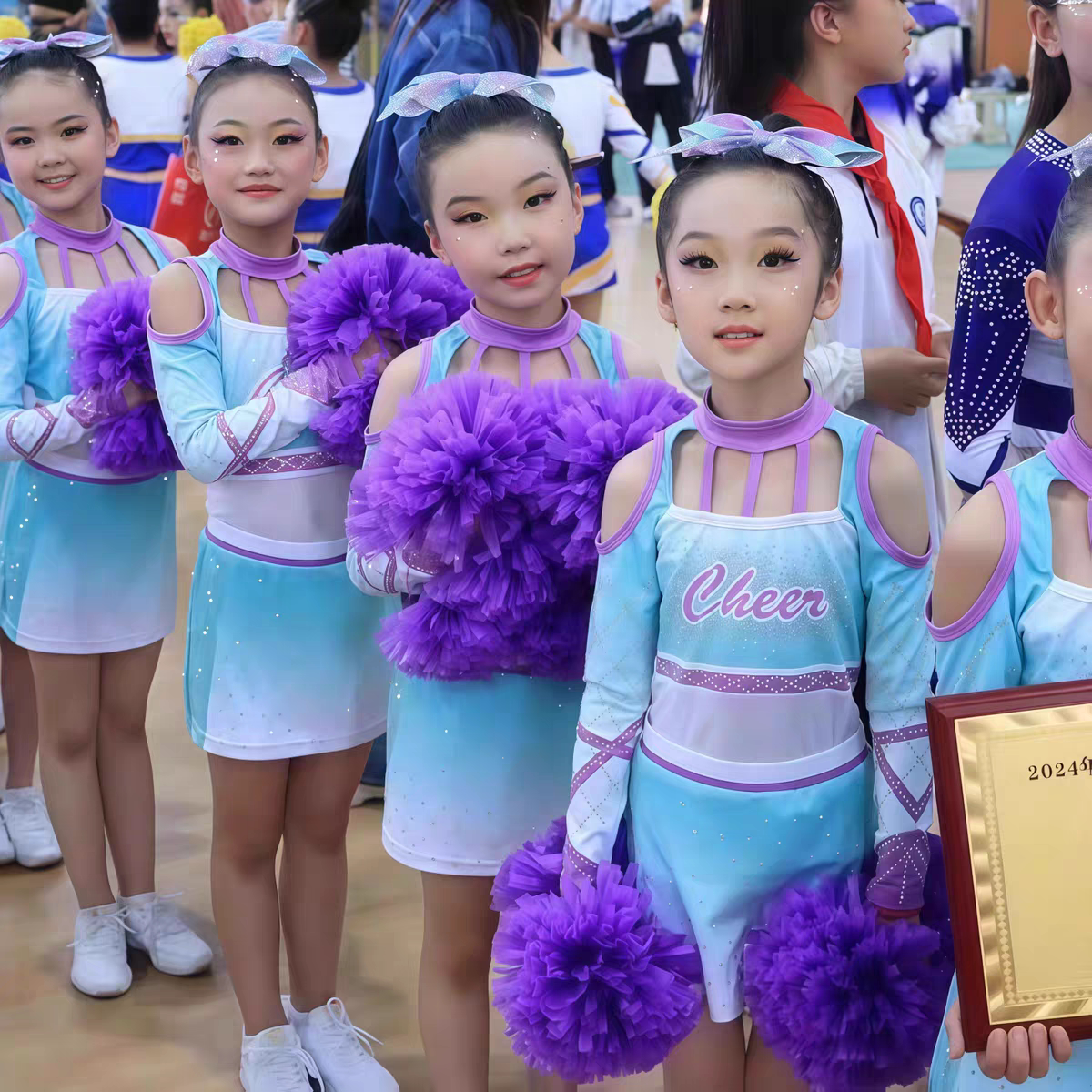 儿童啦啦操演出服中小学生运动会啦啦队表演男女S团体健美操比赛