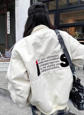 美式高街棒球服男女字母刺绣外套