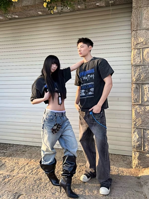 美式复古嘻哈重磅水洗短袖T恤潮