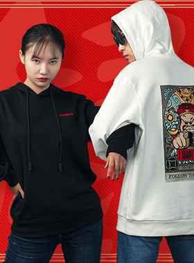 探路者卫衣 春夏户外新款男女通款手绘图案潮流连帽卫衣TAUI80909