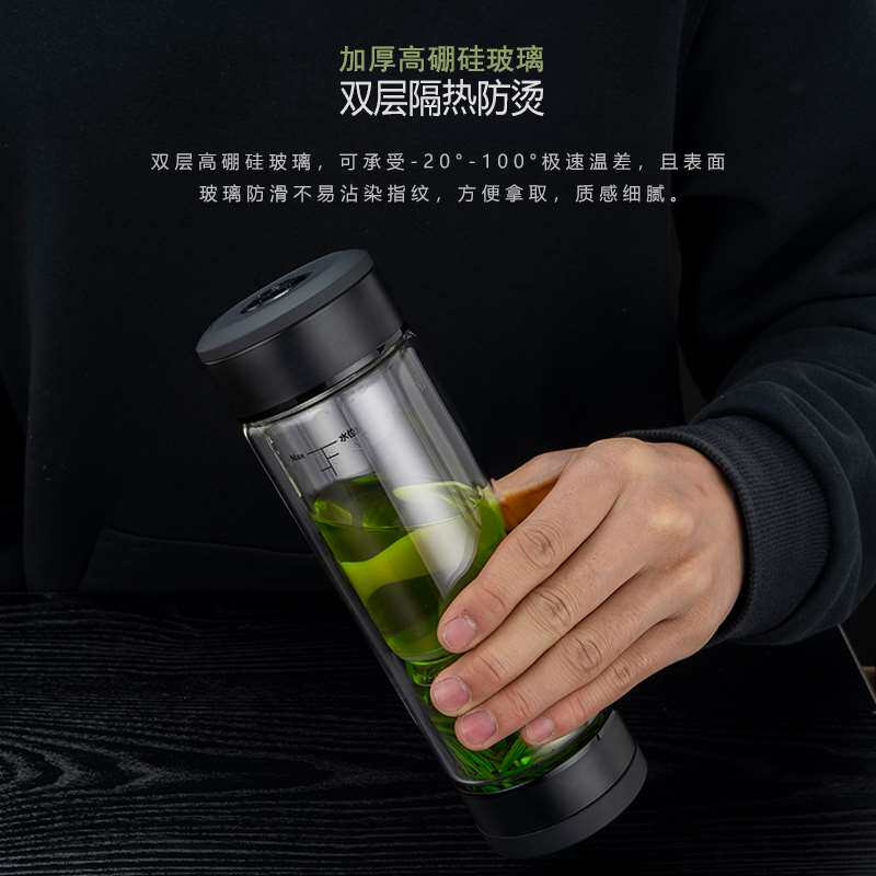 亚泰旋转过滤高档泡茶双层杯