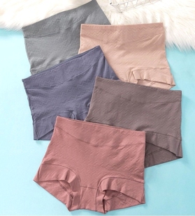 胖mm妈妈平脚短裤 女大码 齐腿 纯棉抗菌女士四角裤 自留高腰平角内裤