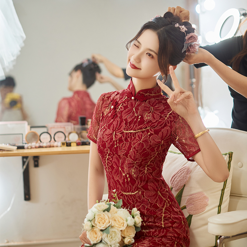 时光裁剪的衣裳新中式订婚敬酒服