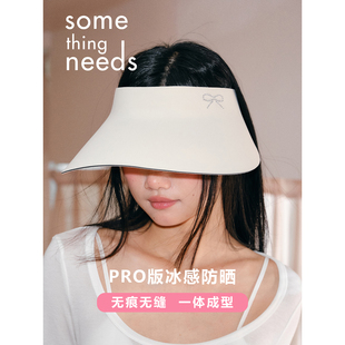 por版重磅！一体式片空顶帽轻薄透气大檐防晒遮阳帽子女个性烫钻