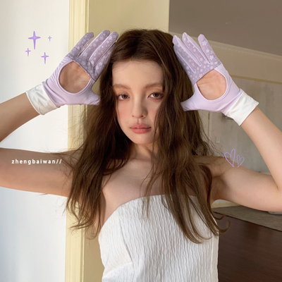 防晒手套女夏季新款百搭拼色