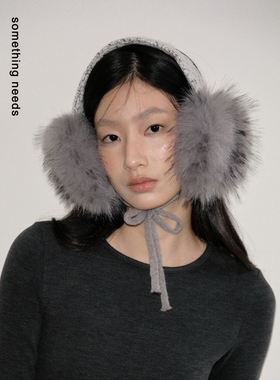 郑佰万 秋冬新款绑带式羊毛耳套女保暖防寒毛绒耳暖时髦百搭耳罩