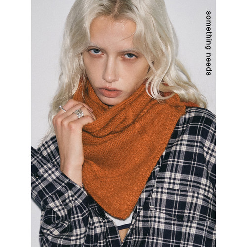 冬日暖色100%羊毛保暖针织围巾