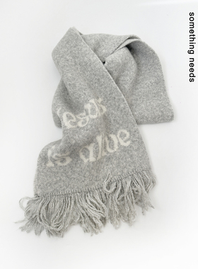 郑佰万 jesus is alive小众设计师针织围脖性冷淡风百搭围巾女潮