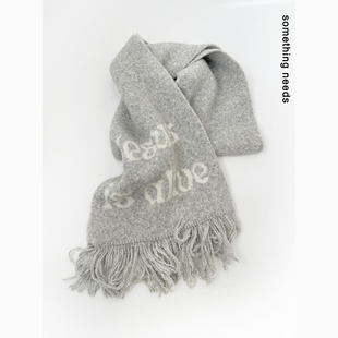 alive小众设计师针织围脖性冷淡风百搭围巾女潮 郑佰万 jesus