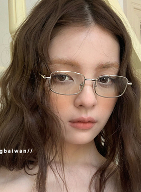 高智感MIU风斯文银框眼镜女方镜时髦潮百搭平光镜防蓝光素颜S器潮