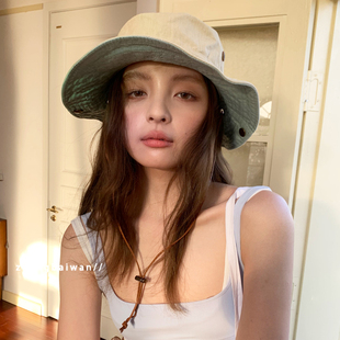 郑佰万 出游防紫外线百搭登山帽女遮阳盆帽 渔夫帽子日系牛仔夏季