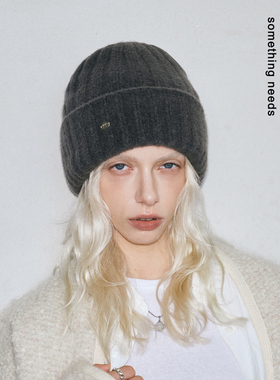 郑佰万 金标毛线帽子女冬季加厚护耳保暖针织帽百搭显脸小冷帽韩