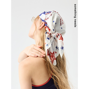 百搭裹胸头巾丝巾搭配沙滩巾潮 方巾女夏季 郑佰万 原创加州星星